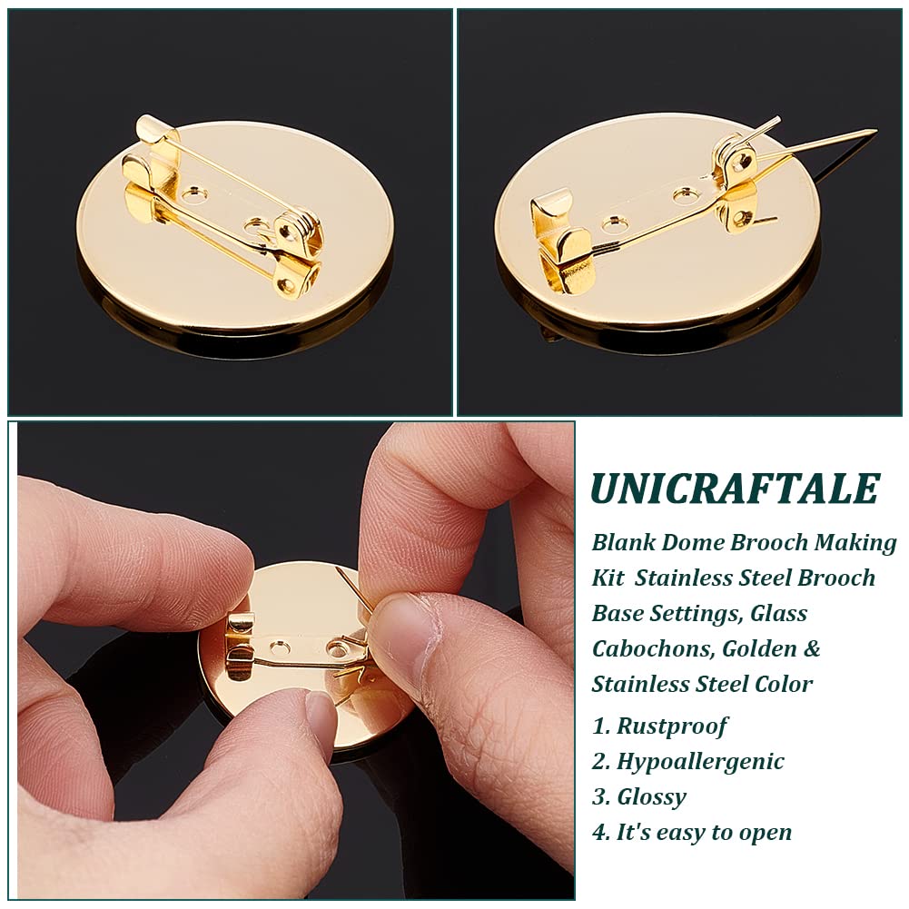 UNICRAFTALE 40Pcs Plateau De Base De Broche Plat Acier