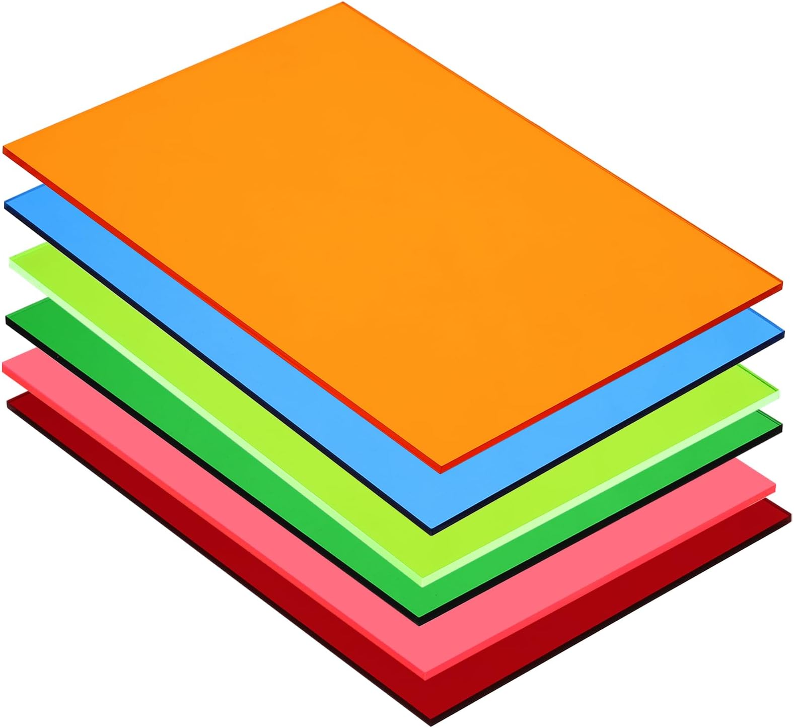 sourcing map 6 Pcs PMMA Acrylic Sheets Colored Transparent 7 x 5Inch 6 Colors Acrylic Sheets for DIY Projects, Art, Crafting, Laser Cutting & Engraving