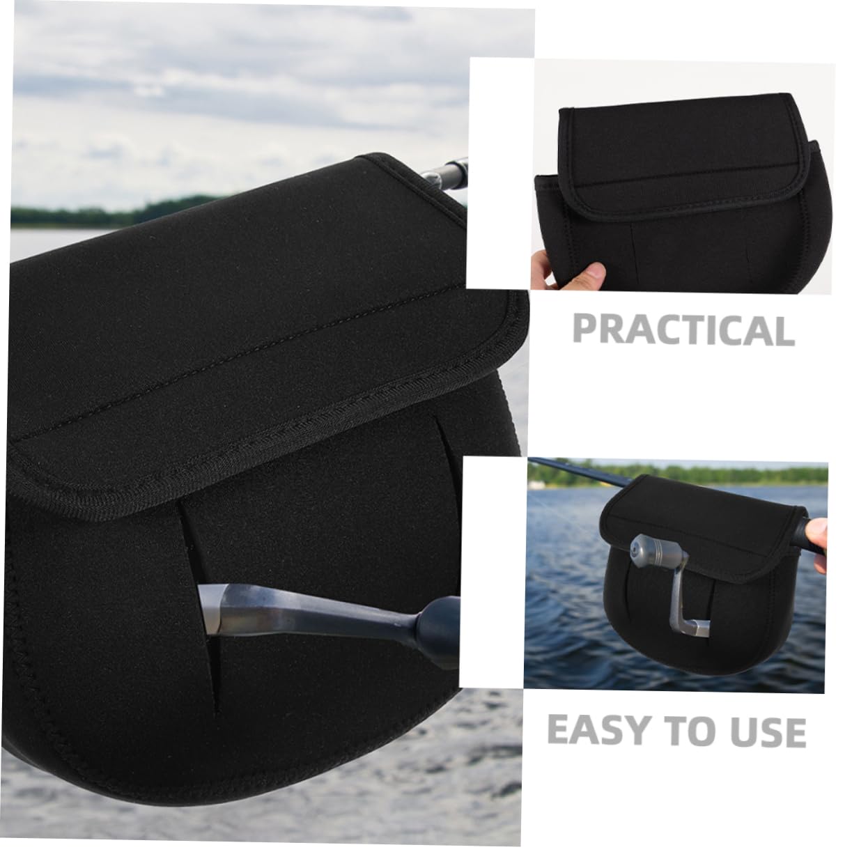 BESPORTBLE Fishing Reel Protective Cover Fishing Net Cage Mallet Putter Cover Fishing Bait Fishing Accessories Fishing Line Fishing Bag with Tackle Boxes Lures Seat Sided Black Diving Cloth