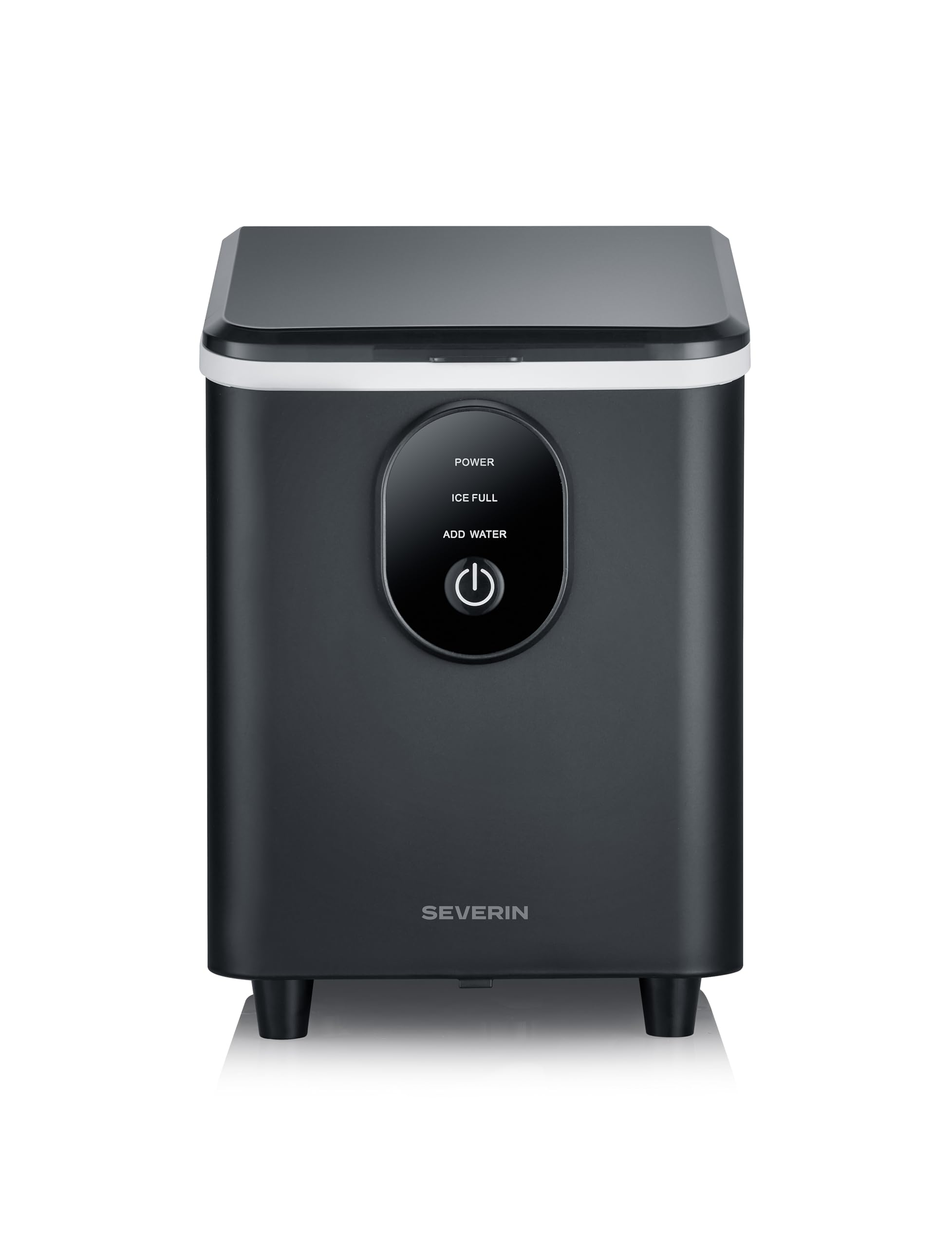 Severin Máquina para hacer cubitos de hielo, máquina para hacer hielo, 8 cubitos en solo 8 minutos, capacidad 1,2 l, fácil de usar y limpiar, apagado automático, diseño compacto, 120 W, negro, EZ 7415
