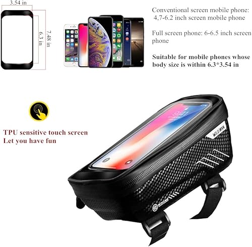 Miniatura 2 de Kit de herramientas de reparación de neumáticos de bicicleta, bolsa de haz delantero y mini bomba de bicicleta y multifunción 16 en 1, palanca de