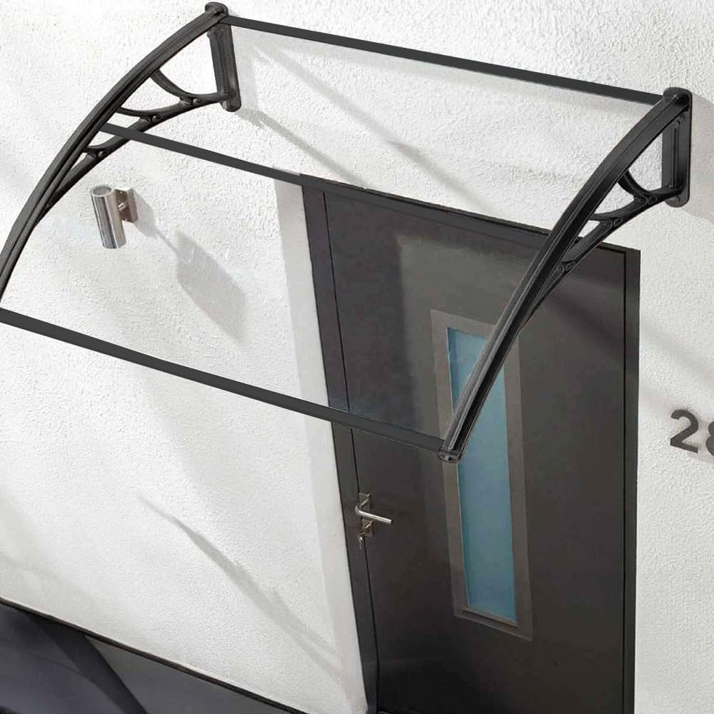 Pensilina Trasparente Copertura Tettoia Modulare Riparo Pioggia Porta Finestra Esterno 150x100 Cm