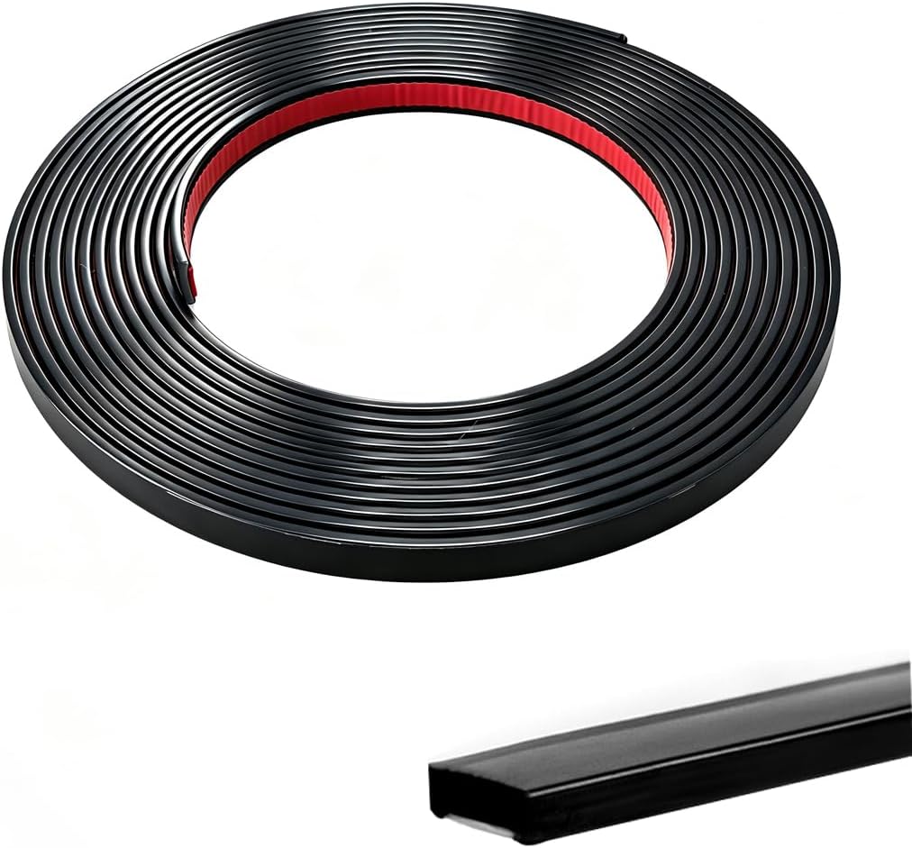 16.4 Ft Peel and Stick Trim,Flexible Peel and Stick Trim Molding,Molding Trim for Wall Tile Edges,Kitchen,Ceilings,Backsplash and Mirrior Frame Decor(Black)