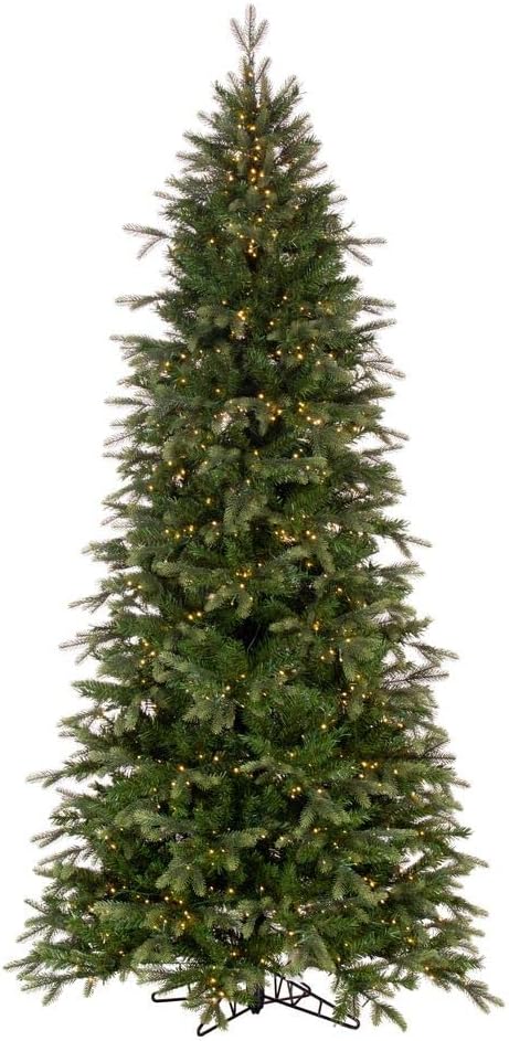 Vickerman 9' x 50" Douglas Fir Artificial Slim Pre-Lit Christmas Tree, Dura-Lit® Warm White LED Mini Lights - Lifelike Indoor Seasonal Home Decor - Maintenance Free Faux Fir Christmas Tree