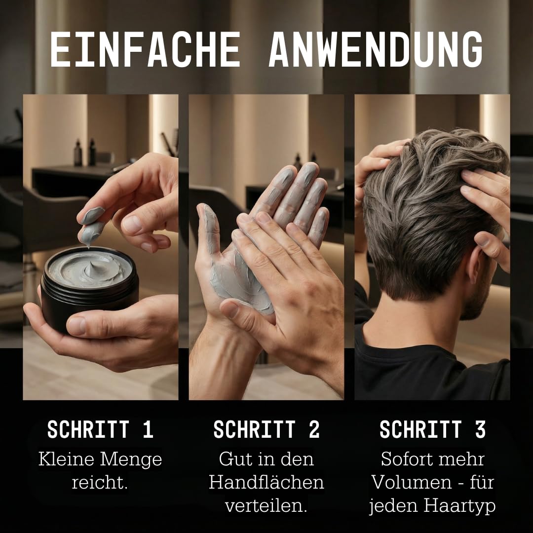 Don Quiff Matte Paste – Matte Pomade & Hair Clay mit starkem Halt – 100 ml Salon-Qualität – Bienenwachs-Formel, flexibel remodellierbar, nicht fettend – Premium Haarwachs Made in Germany