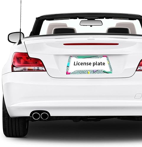 Miniatura 8 de Retro Vintage 80s 90s Memphis - Juego de soportes para matrícula de 4 agujeros  Piezas de automóvil de aluminio con kit de instalación de seguridad