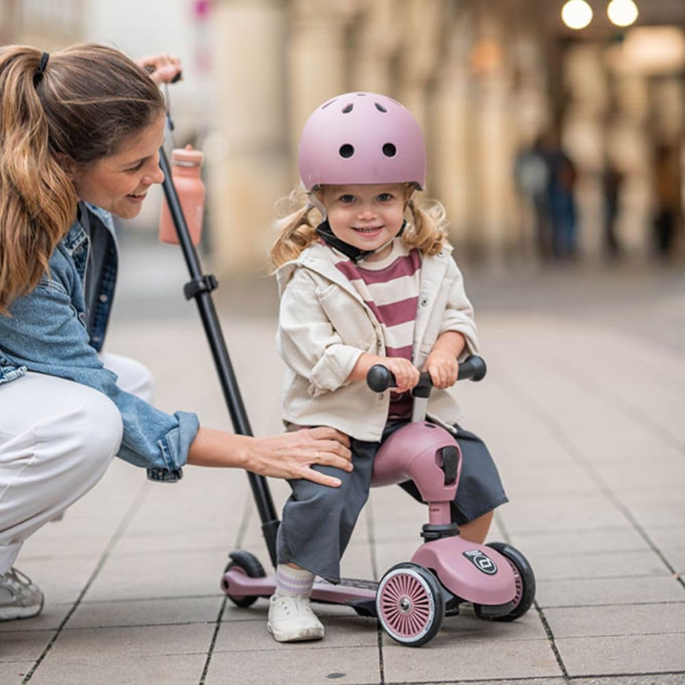 Scoot and Ride & Baby Casco da bambino XX-Small a Small (45-51 cm), vestibilità regolabile, design leggero, traspirante, fibbia magnetica, certificazione di sicurezza - Wildberry