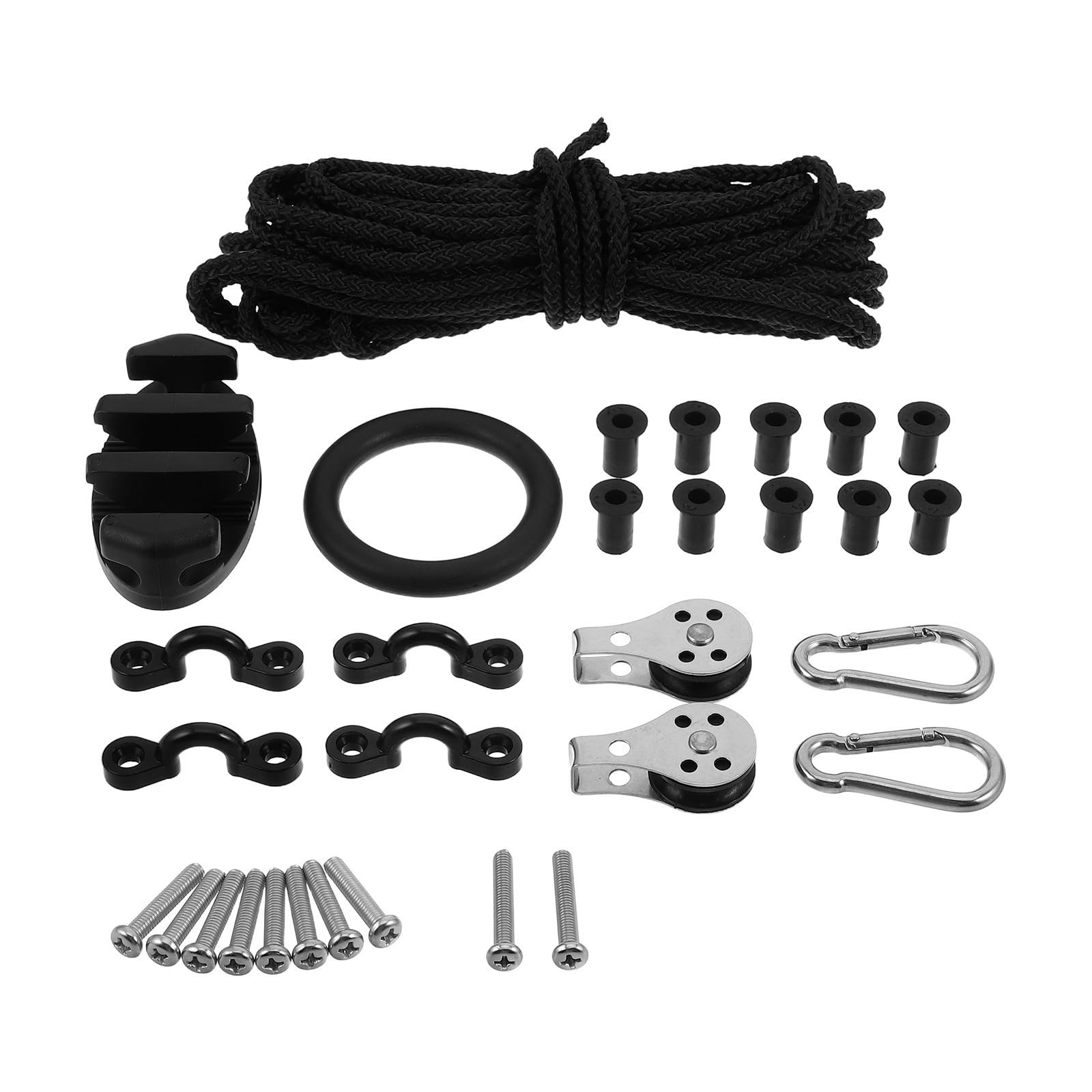 Kit de Polea con Sistema de Poleas Suave para Ancla de Kayak y Canoa con Cuerda de 30 Pies, Resistente al Desgaste y Accesorios de Acero Inoxidable para Actividades Acuáticas