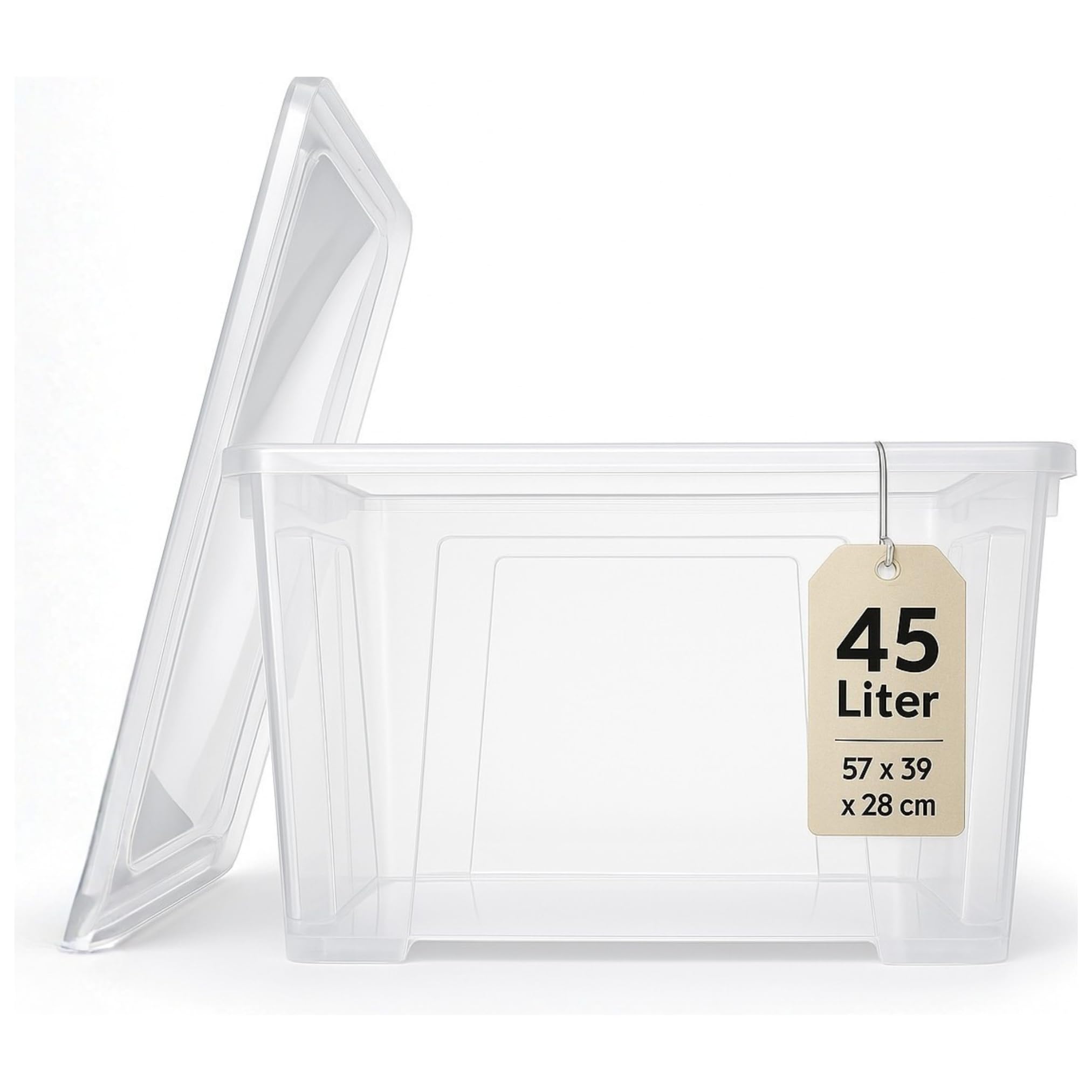 IKEA Samla Scatola portaoggetti con coperchio – 45L con coperchio, scatole impilabili trasparenti – Scatole portaoggetti robuste – Grandi scatole portaoggetti per la casa e il seminterrato - LxPxH
