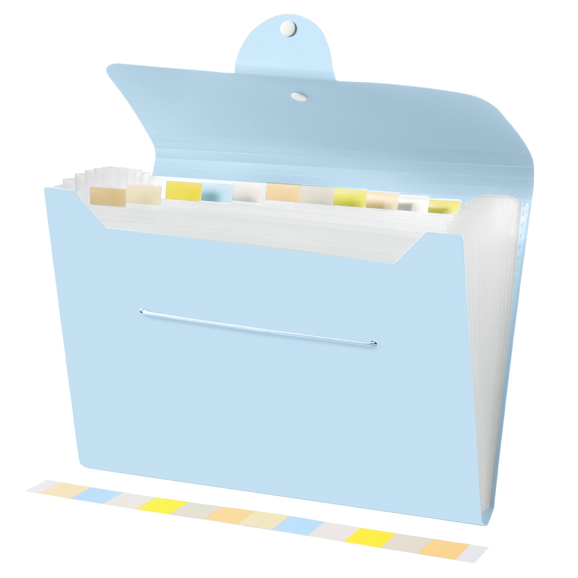 Brencco File Organiser 13 Pockets Expanding File Folders A4 Document Organiser Files Folder for Paperwork A4 for Home,Office and School Light Blue