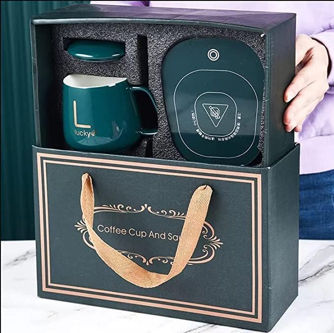 Image of PIYUCOLONY Coffee Mug Warmer for Desk with Auto Shut Off, Electric Cup Warmer for Coffee, Tea & Milk, Smart Beverage Warmer with Spoon, Portable Drink Heater for Home & Office (Pack of 1)