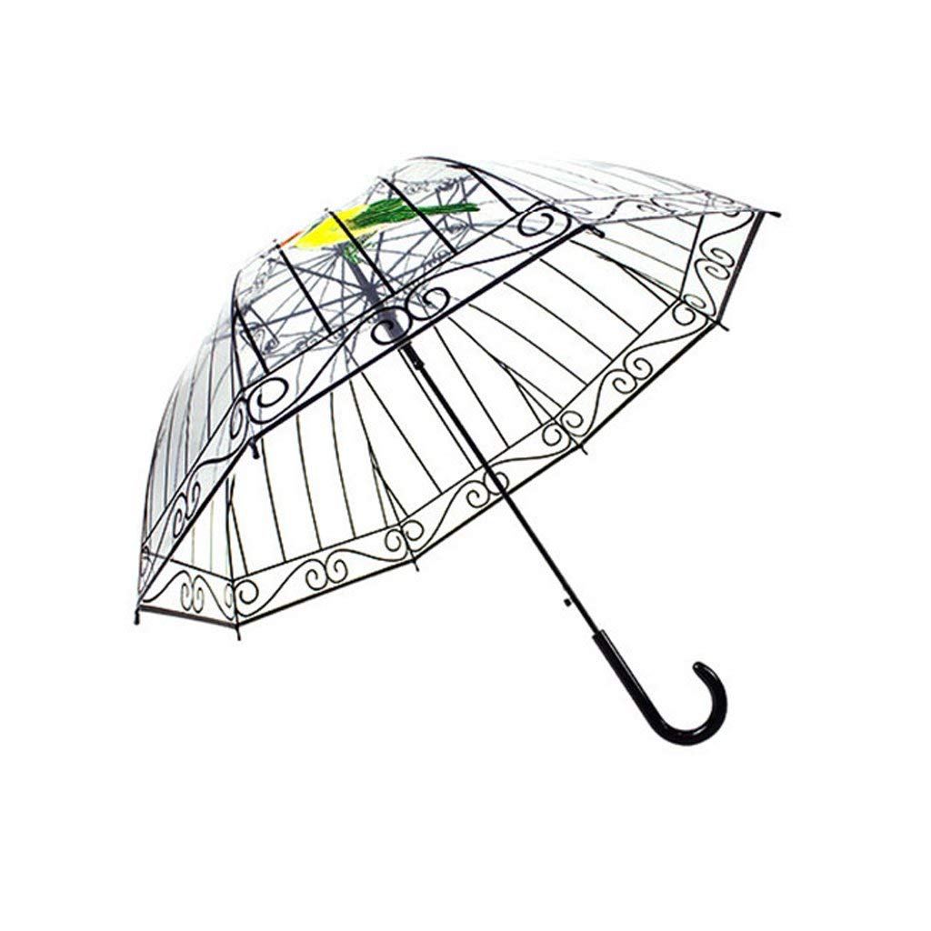 Parapluie bulle transparent automatique avec baleines renforcées en fibre de verre