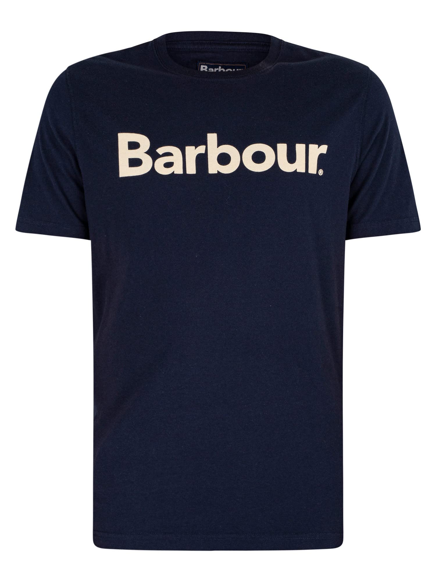 Barbour de los Hombres Camiseta Ajustada con Logotipo, Azul