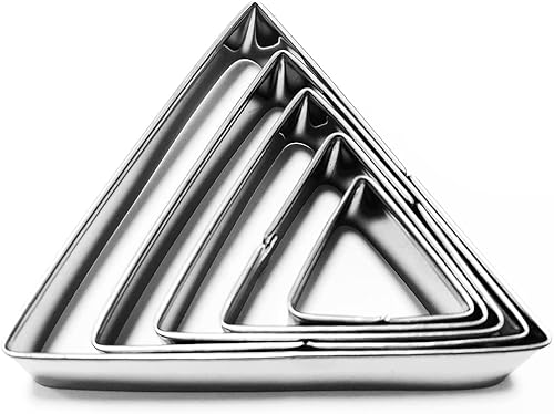 Miniatura 1 de Lchen Cookie Cutters Triangle Shape Stainless Steel Biscuit Cutters for Baking Molds Set 5 Pieces (Triangle)