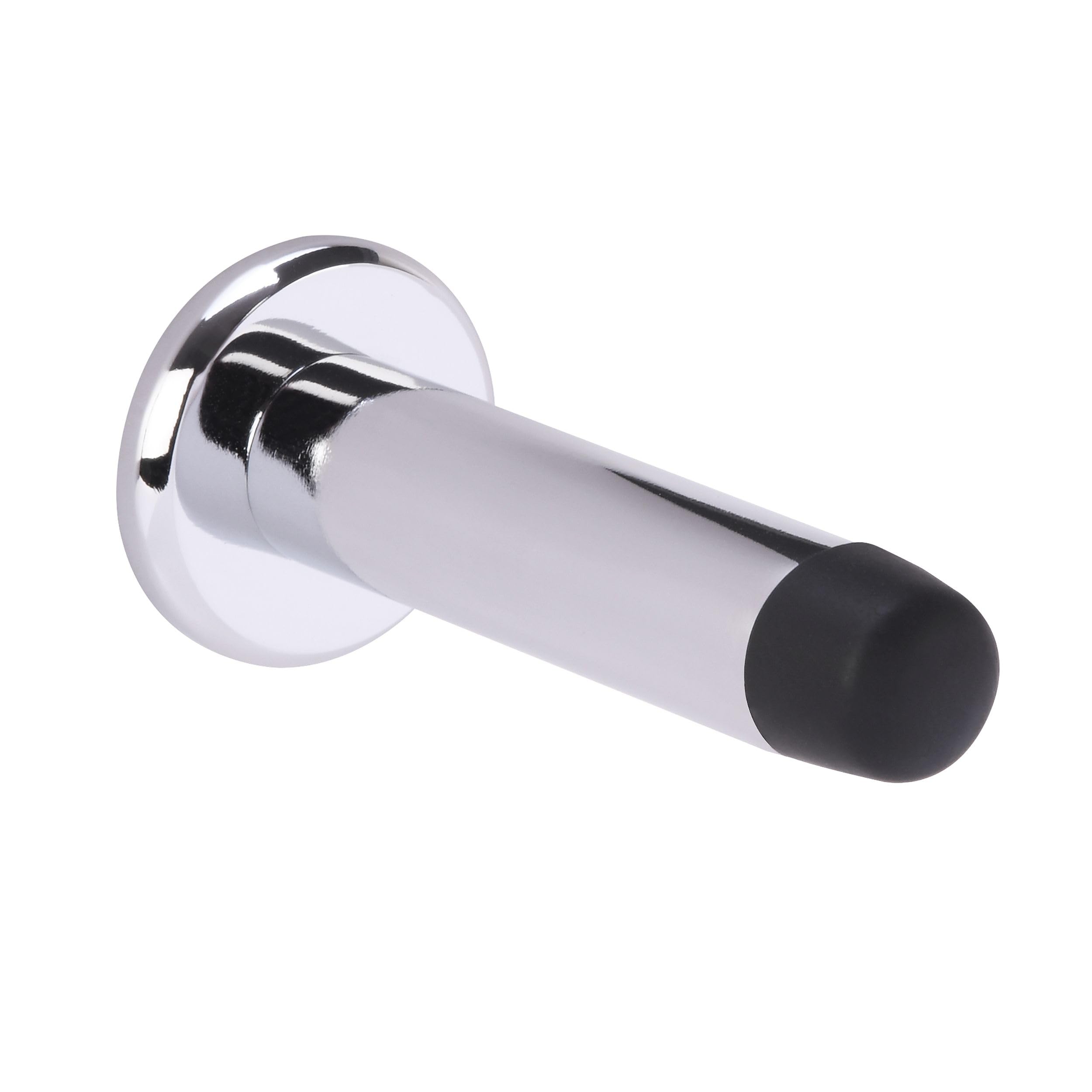 Direct Door Handles. Polished Chrome Direct Door Handles® 75Mm Projection Skirting Or Wall Mounted Door Stop Concealed Fix With Rubber Buffer In With Fixing Screws