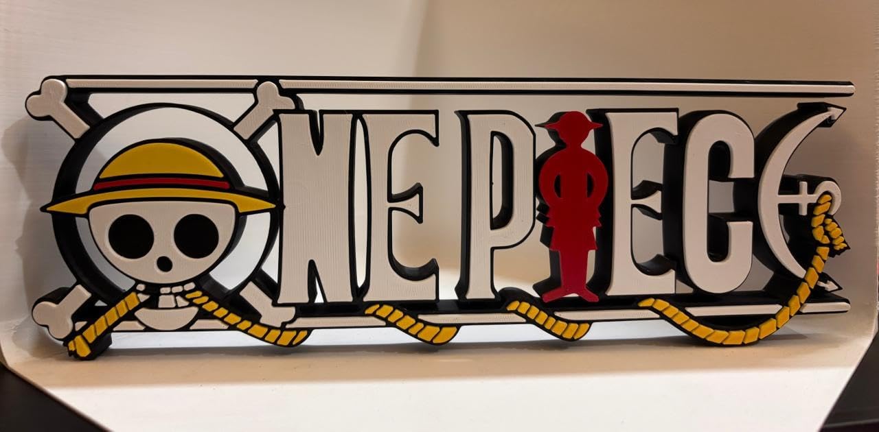 One-Piece Logo 3D Printed Wall Decor and Desk Display, Fan-Made Collectible for Anime Lovers, Perfect for Gifting