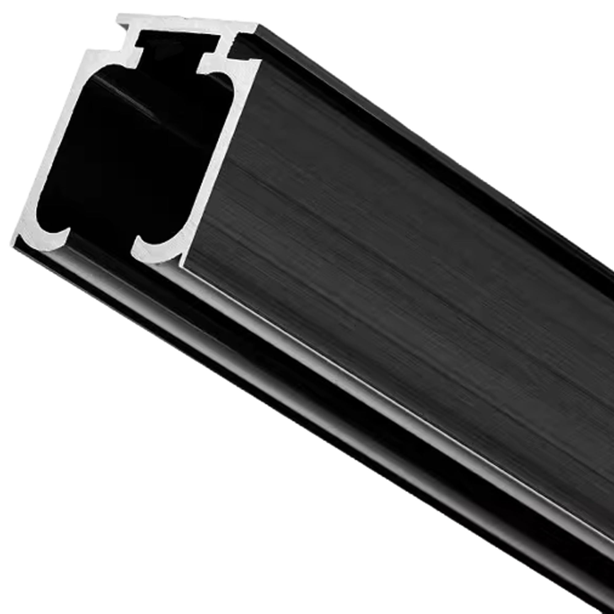 ByNGSDCC Sliding Door Kit - Bypass Track Hardware Set for Closet, Kitchen, Durable Aluminum Alloy with Silent Pulleys(Black,160cm)