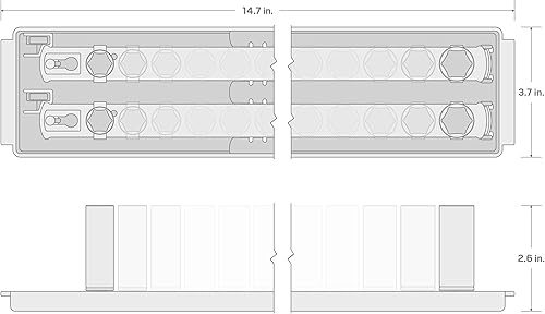 Miniatura 7 de TEKTON Juego de llaves de vaso de 14 pulgada de 6 puntos con rieles y bandeja, 22 piezas (532-916 pulgadas)  SHD90210