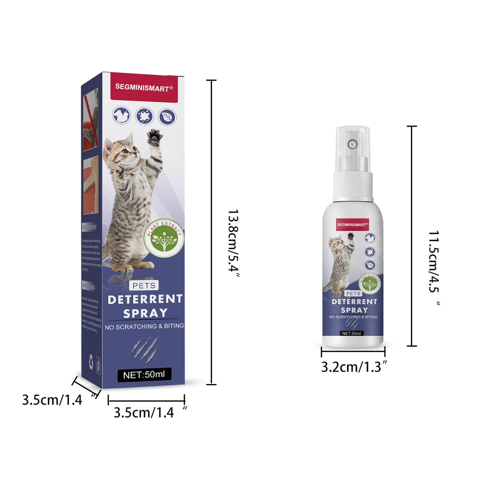 SEGMINISMART Spray antigraffio, anti-graffio, per gatti, per gatti, per cani, per interni ed esterni, per proteggere la vostra casa, 50 ml