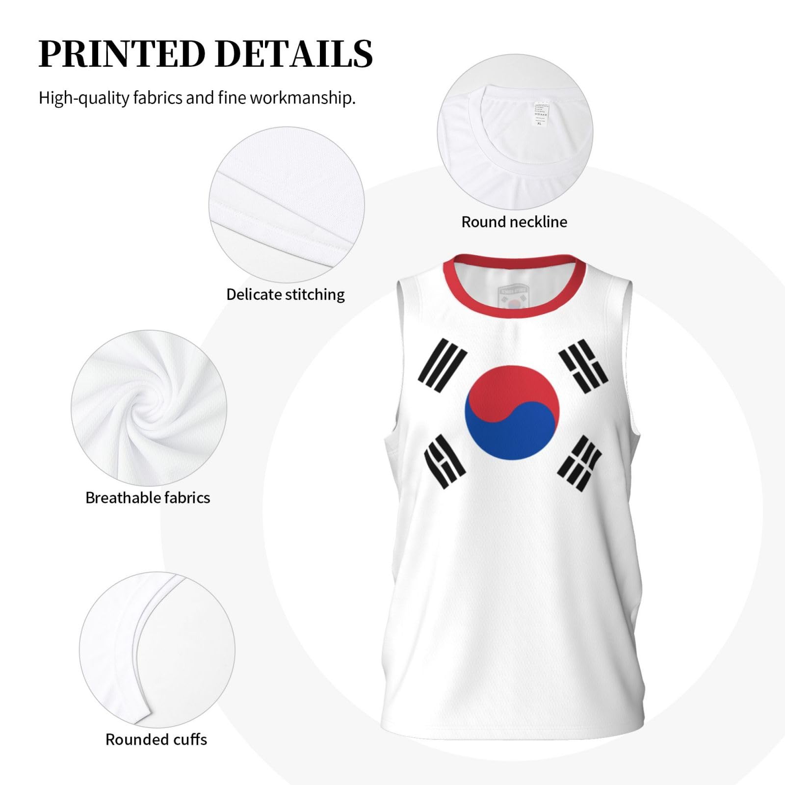 Bandiera della Corea del Sud Maglia da Basket della Corea del Sud Maglie Sportive da Uomo Corsa Fitness