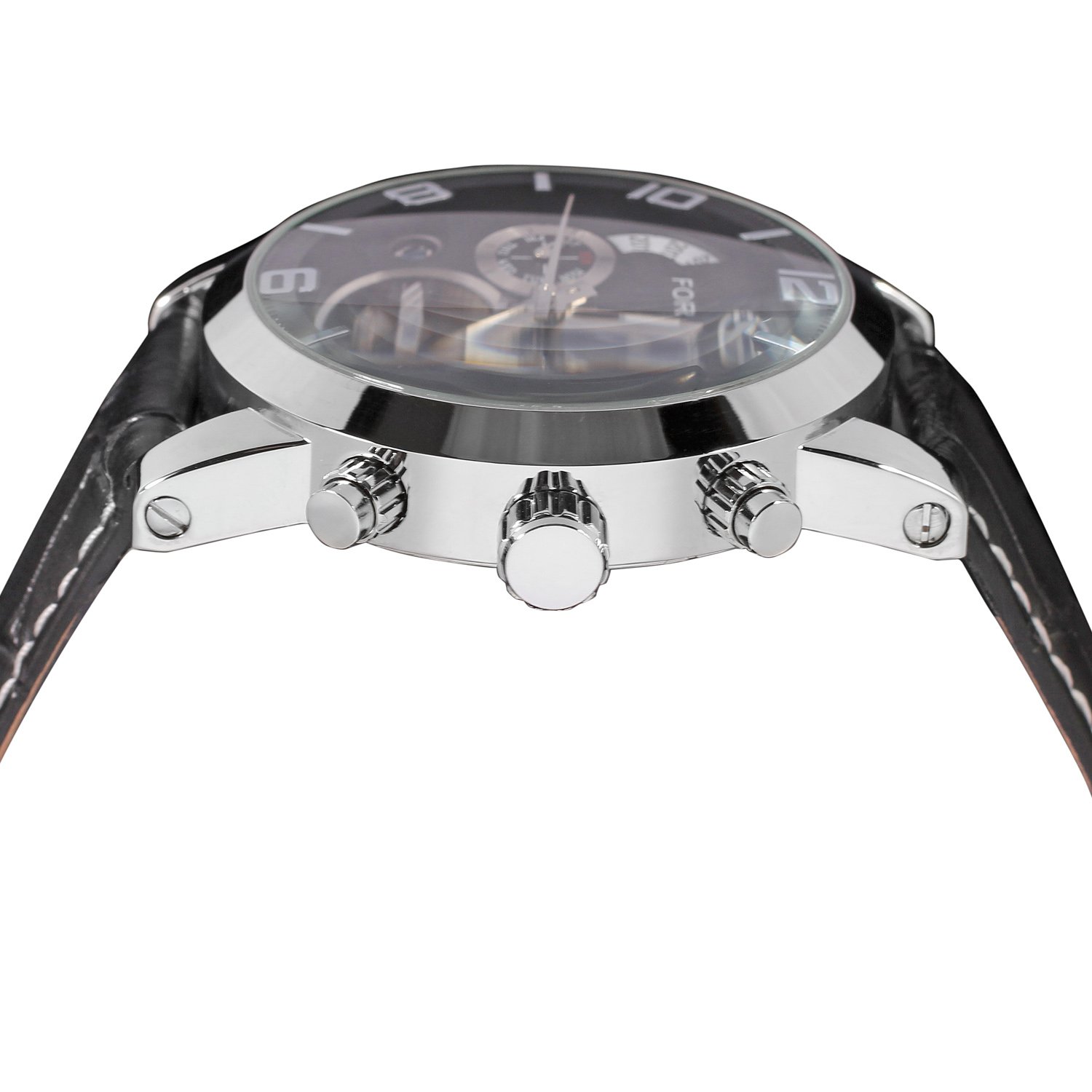 FORSINING Men's Tourbillon Calendar Brand Automatic Movement Genuine Leather Strap Best Sales Wrist Watches FSG165M3S4