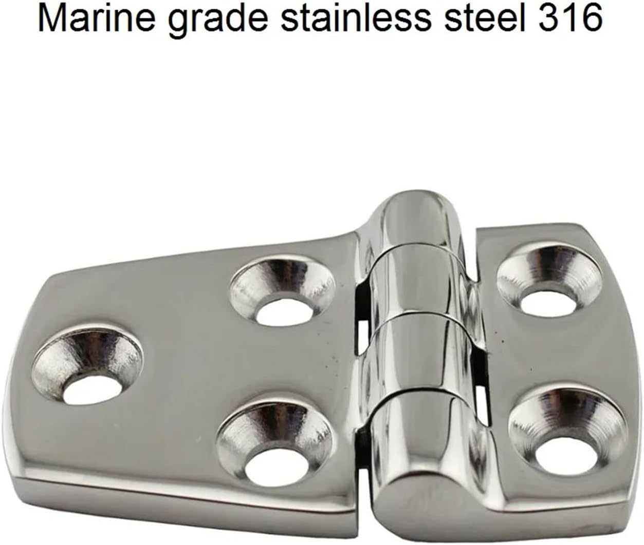 4PCS Stainless Steel 316 Offset Hinge with 5 Holes 57mm High Mirror Polish Hinges(38X57mm)