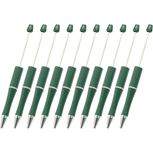 THE STYLE SUTRA 10 Pieces Creative Beadable Pens DIY Rollerball Pen for Draw Gift Exam Spare Green