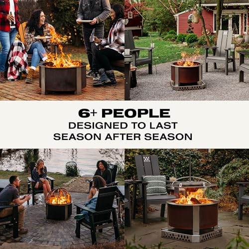 Breeo Smokeless Fire Pit (X Series 24, Corten Steel) | 27.5 inch Smokeless Firepit for Outside | 62 Pounds | Ideal for Families Compatible with Wide Range of Breeo Accessories - Image 6