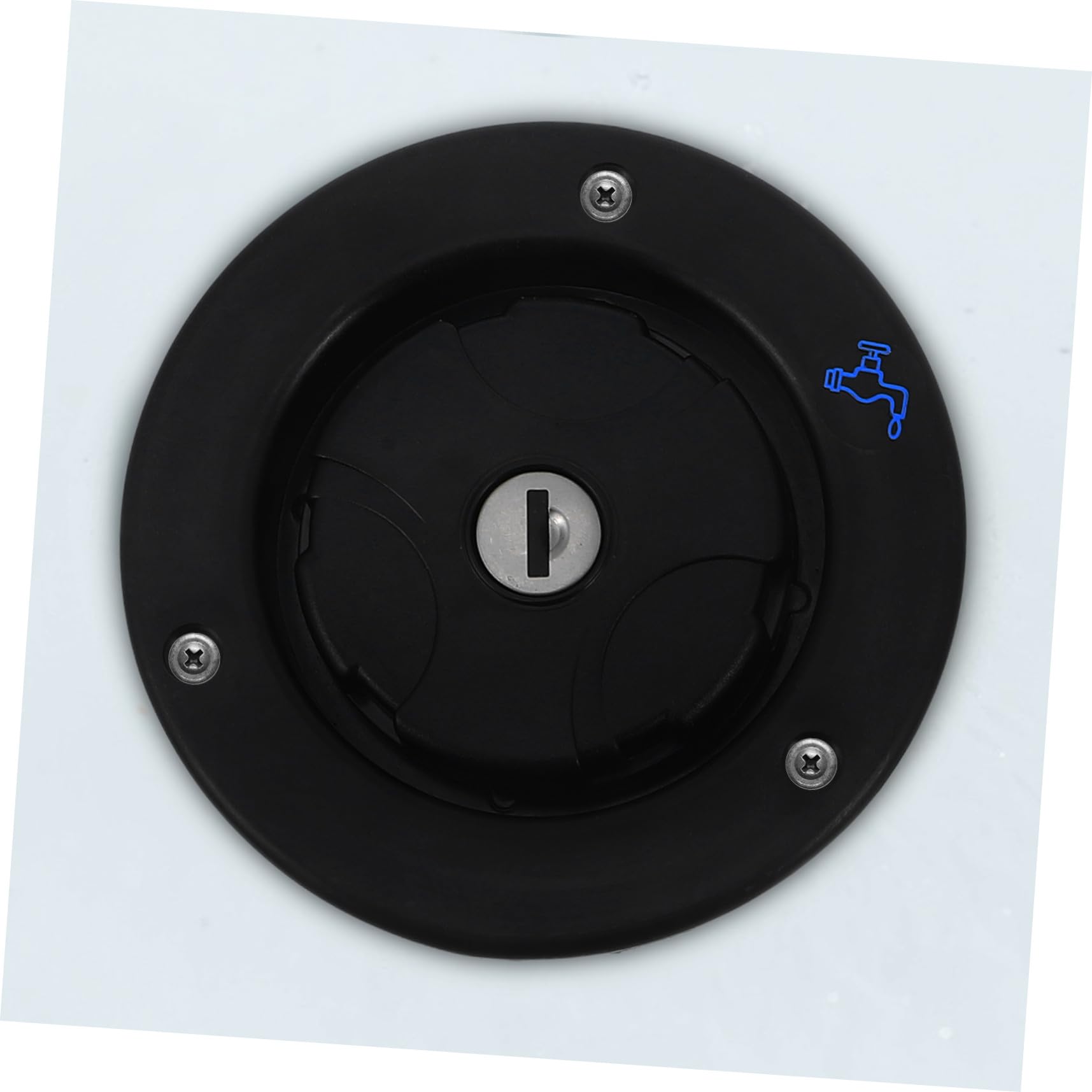 Cabilock Tapa de Entrada de Agua Dulce para Rv Negro, Material Abs, Tapa de Llenado por Gravedad para Caravanas y Autocaravanas, Repuesto para Sistema de Agua, Adecuado para Camping y Viajes