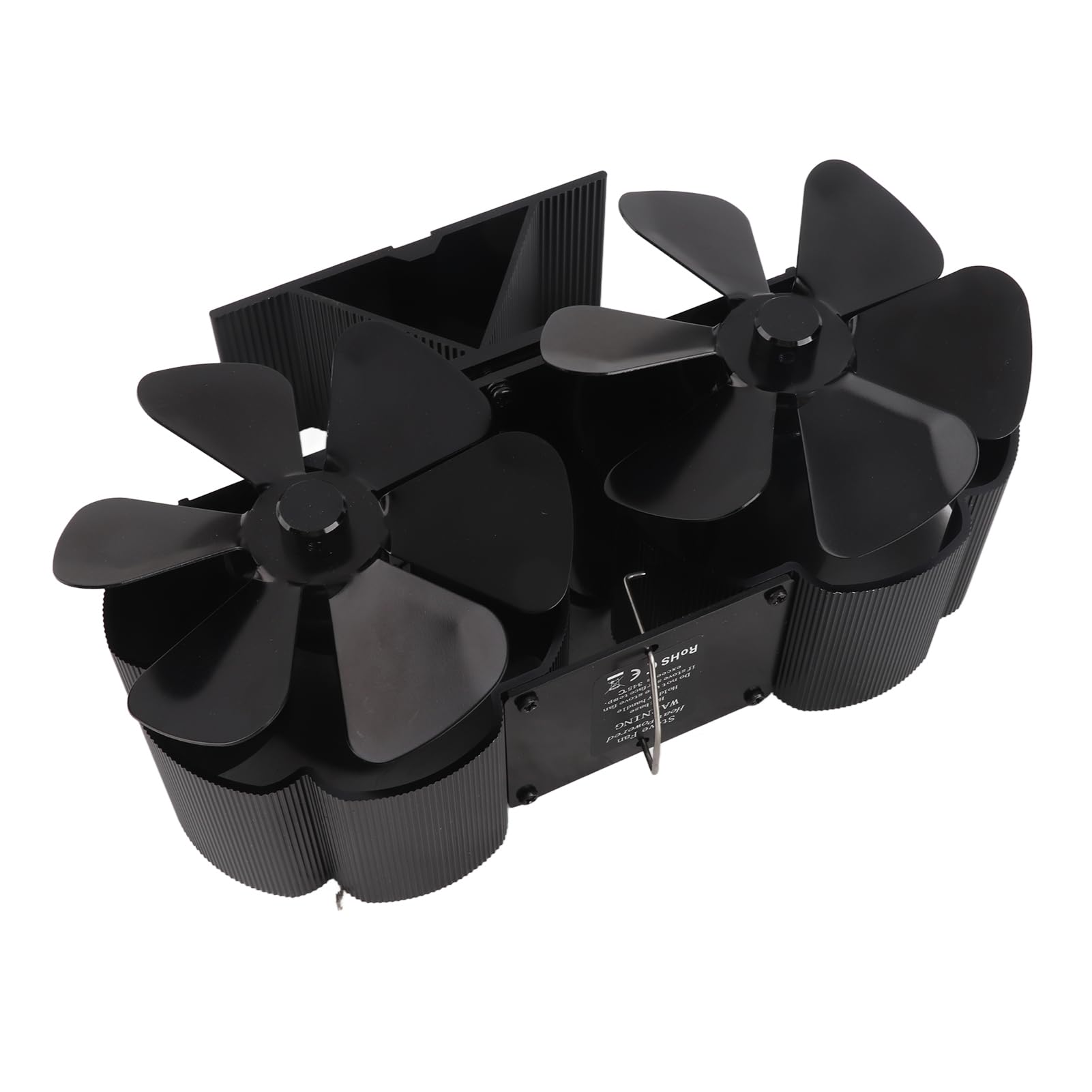 Rengue Holzofenventilator, Kaminventilator aus Aluminiumlegierung mit 6-Blatt-Doppelkopf-Design, 180 Bis 220 CFM 1400 U/min 25 DB, Wärmebetrieben für Benutzer von Holzöfen und Kaminen (Kein