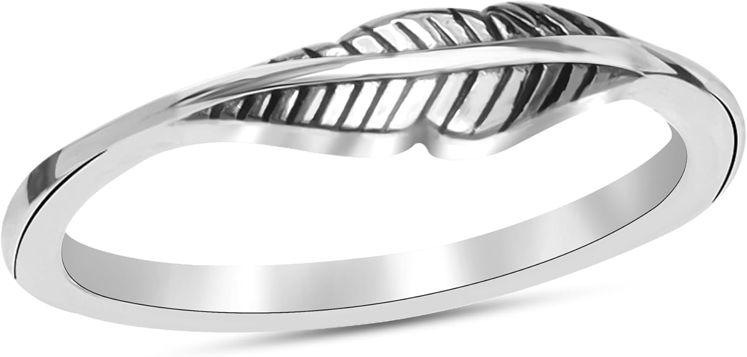LeCalla Sterling Silver Antique Daisy Flower Heart Celtic Knot and Feather Ring | Vintage-Inspired Wedding Band Promise Ring | Size 5-9