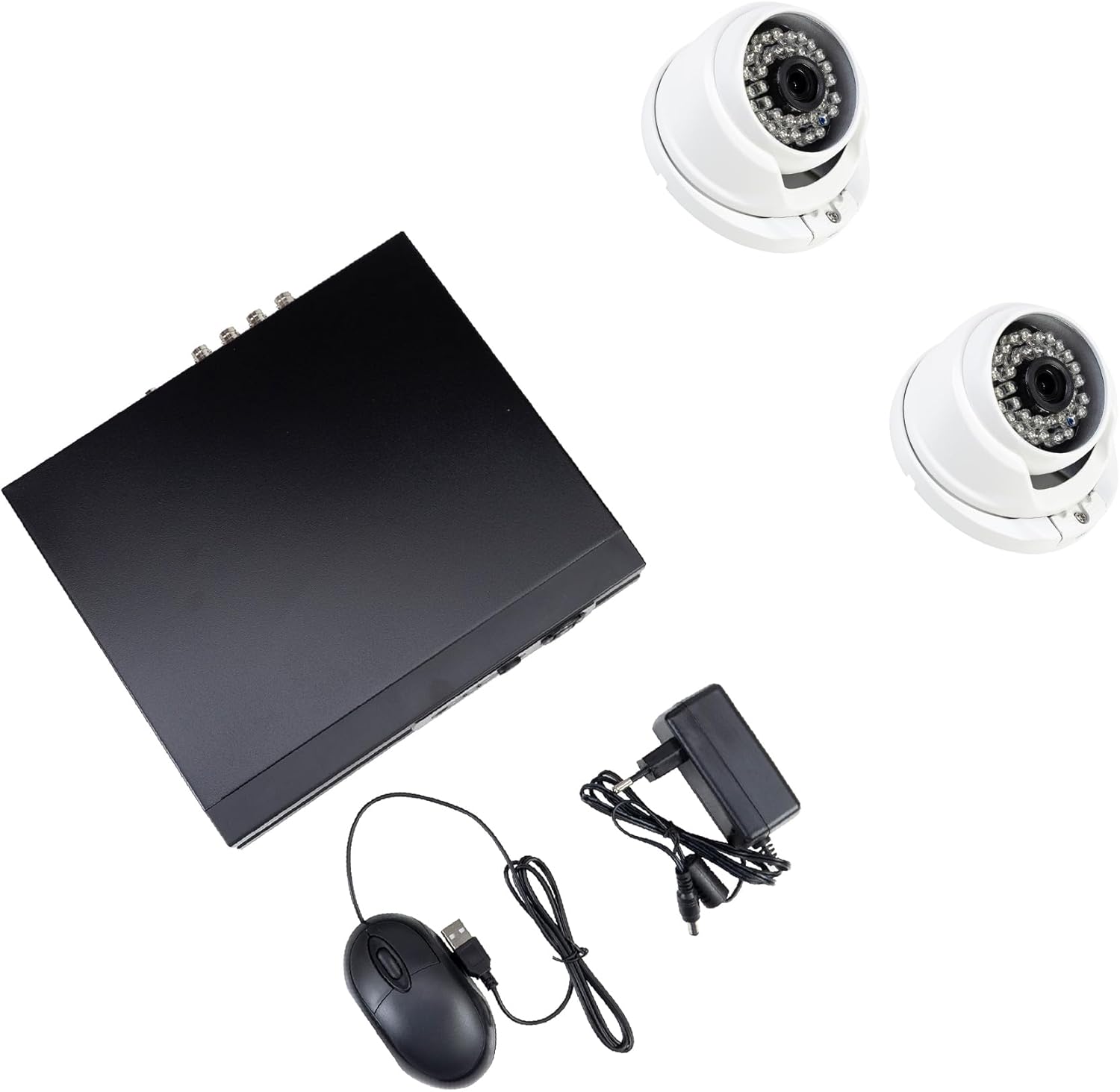 PNI House AHD880 AHD Video Surveillance Security Camera Bundle, 8 Channels, 5MP - DVR/NVR and 2 AHD25 Outdoor Cameras, 5MP, Dome, IP66
