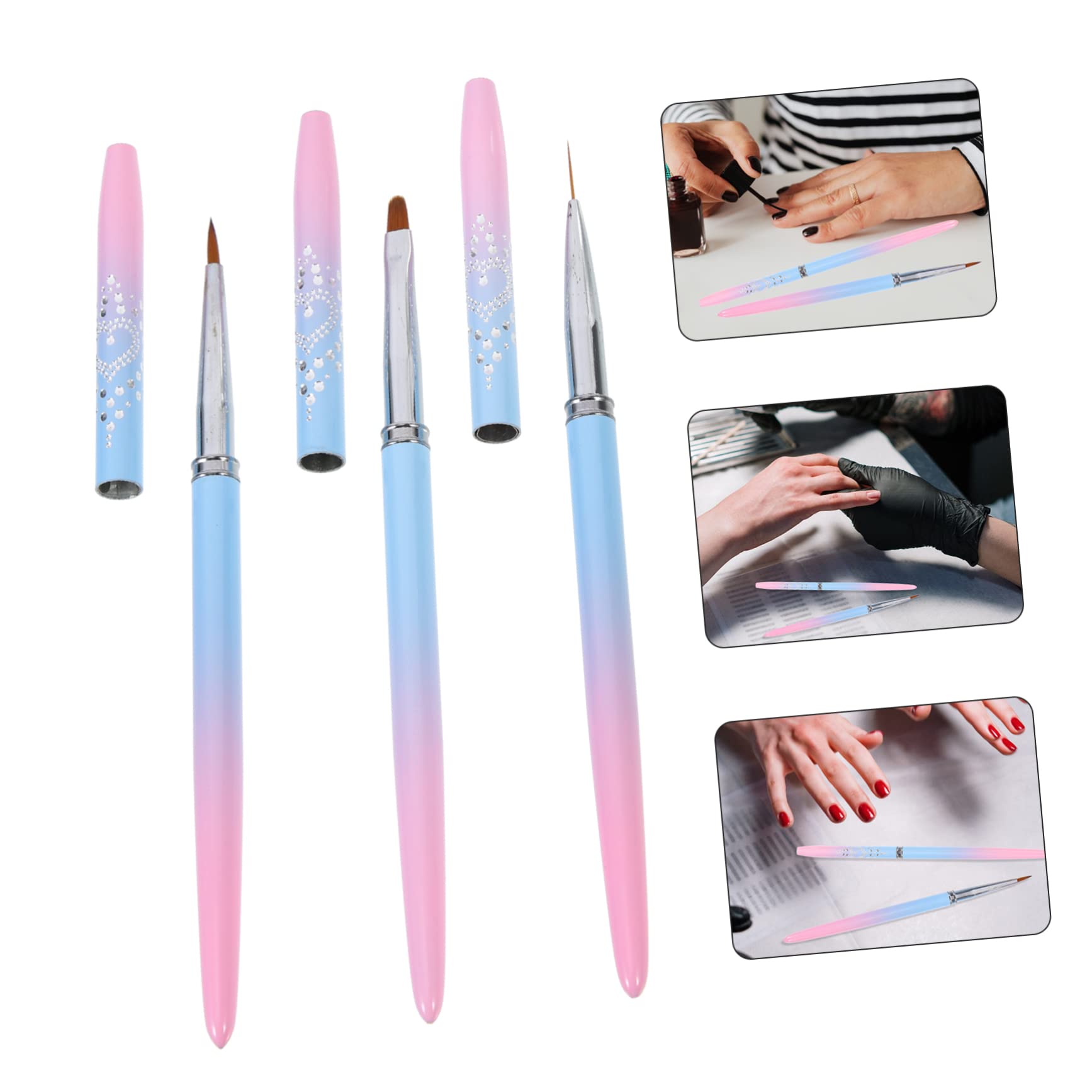 Healeved 12piezas Pinceles Para Arte De Uñas De Herramientas Para Decoración De Manicura Para Salones y Uso Casa Diseño Elegante y Ligero Pinceles Para Dibujo De Uñas Suministros De