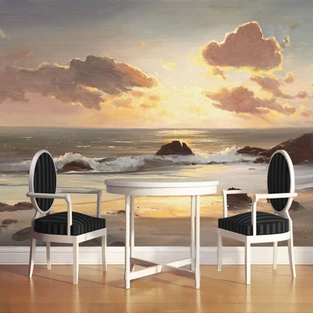 Sunrise Sunset Beach Waves Wall Murals Wallpaper for