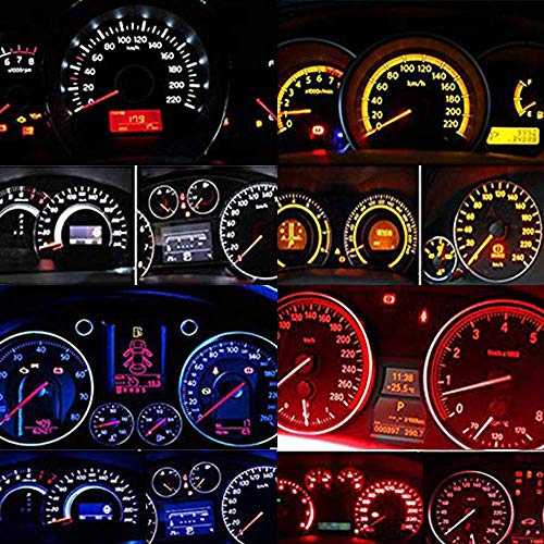 Blyilyb 10-Pack Red T5 2721 37 74 Wedge Led Bulb Pc74 Twist Sockets Replacement Dash Dashboard Lights Instrument Panel Cluster Leds Lamps #TOP6