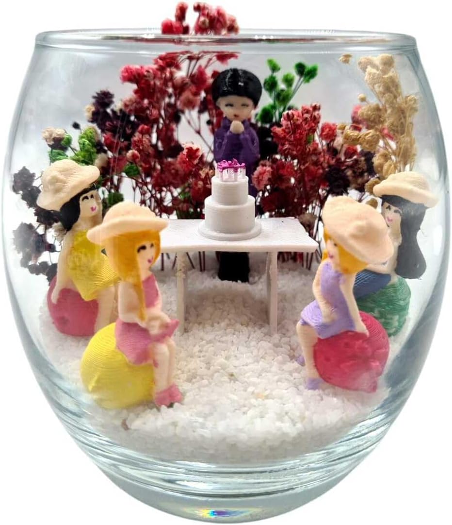 SODEF Terrarium Happy Birthday 5 Girlfriends Special Series, Unique Decorative Glass Planter Gift for Friends, One Size - One Size