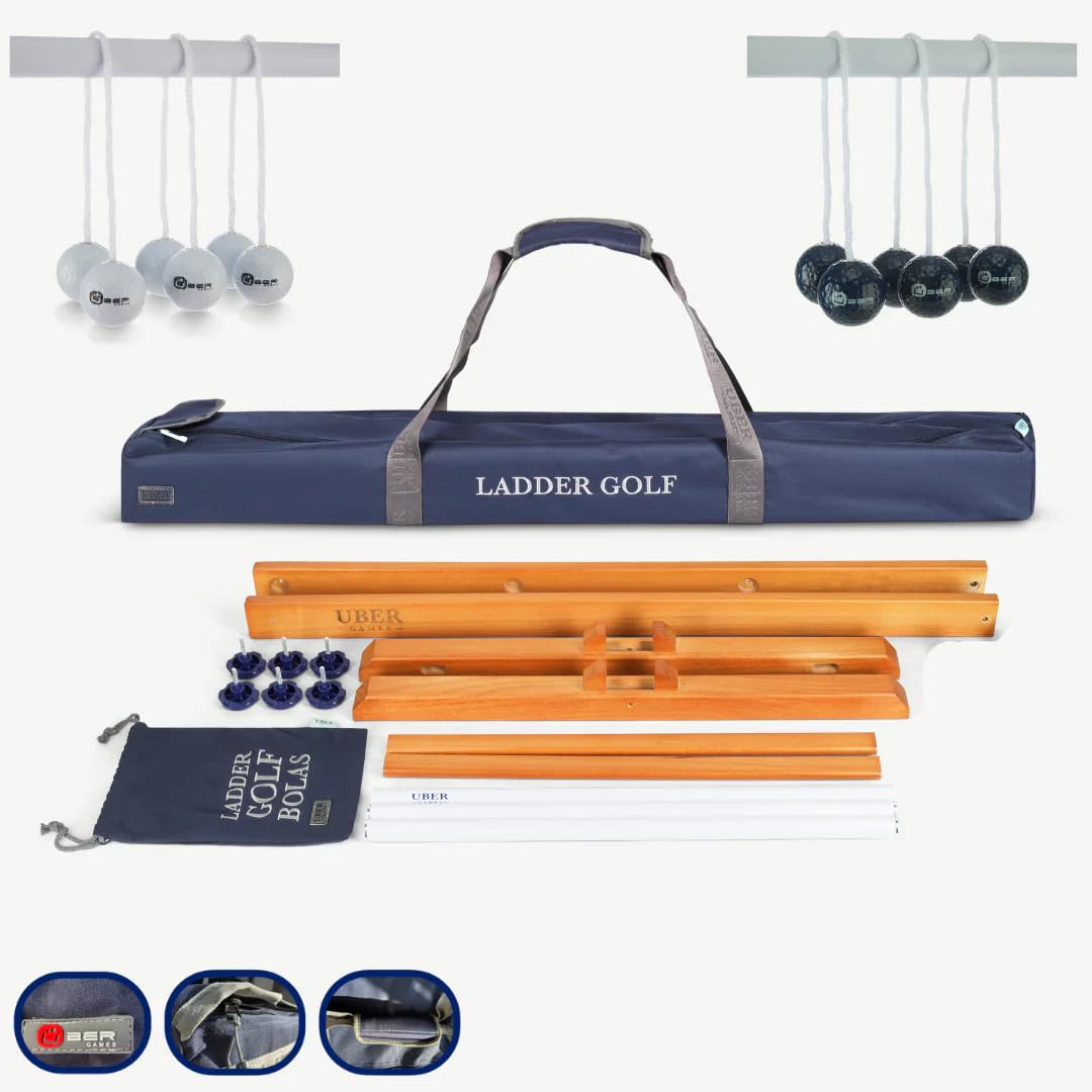 Ubergames Nouveau 2024 Jeu de Golf Échelle Kit Professionnel Balles de Golf en Bois Massif Noir/Blanc