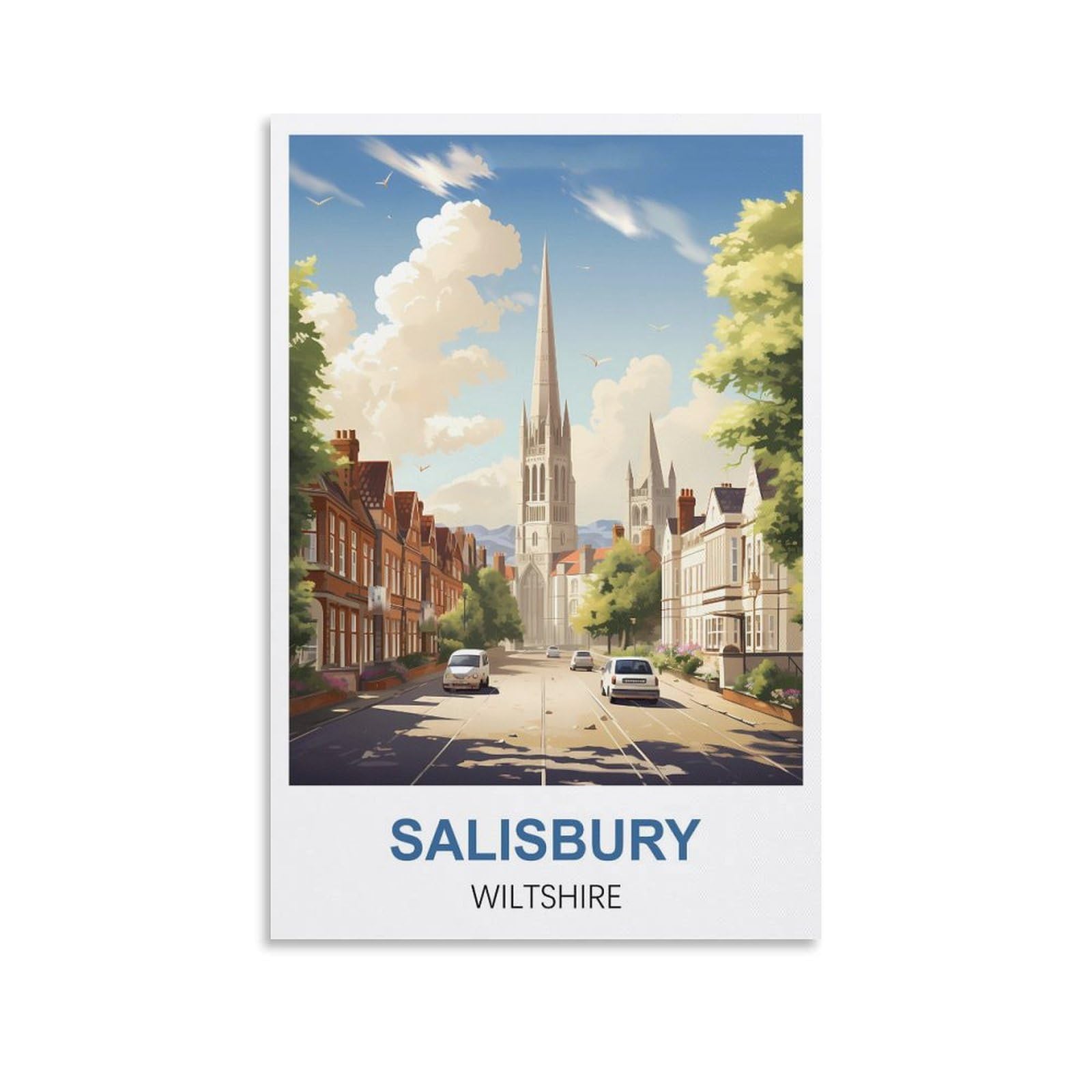 EZMLFA DIY Diamond Painting,Salisbury Wiltshire 5D Landscape Diamond Painting Kits for Adult, Gem Art Crystal Art Kits for Adults, for Home Wall 40x50cm