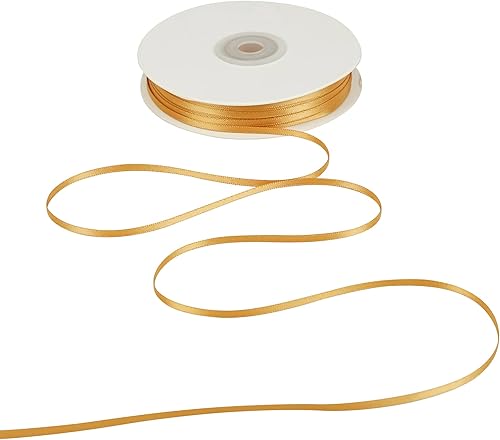 HUIHUANG Cinta dorada satinada de 18 pulgadas, rollo de 100 yardas, doble cara, manualidades, envoltura de regalos, lazos de bricolaje, decoración,