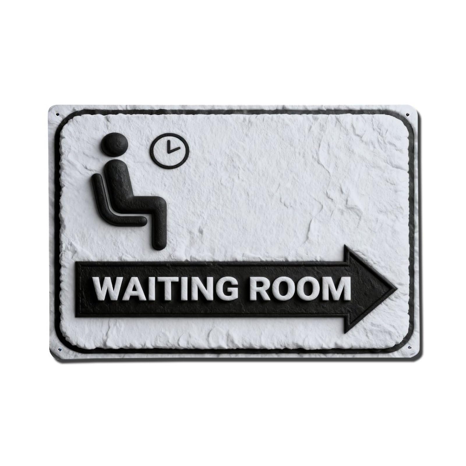 Iageret Vintage Waiting Room Sign Arrow Person Clock Metal Tin Sign Retro Wall Decor, Bar Garage Cafe Kitchen Home Wall Art Poster Decoration 8X12inches