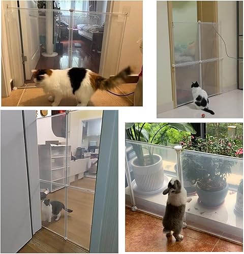 Miniatura 2 de Ricjurzzty Valla de seguridad portátil para puerta de gato para escaleras, para diferentes ocasiones, interioresexteriores, fácil de instalar (4