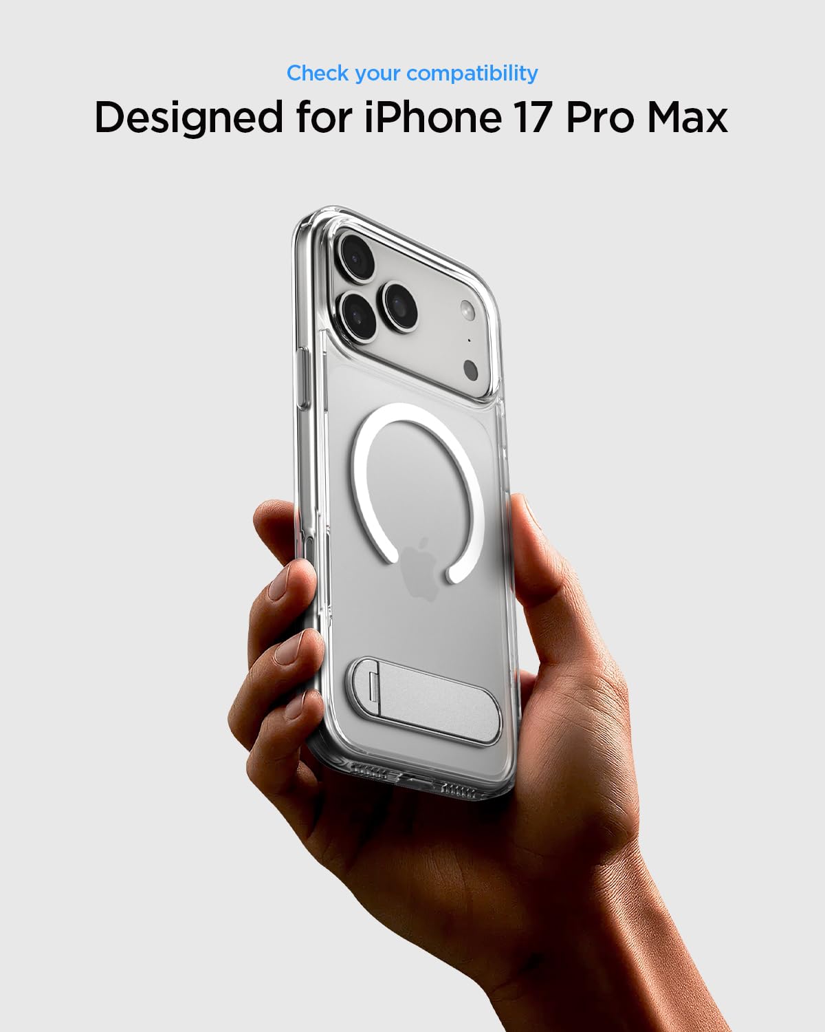 Spigen Ultra Hybrid S MagFit Back Cover Case Compatible with iPhone 17 Pro Max (TPU + Poly Carbonate | Clear White) 3