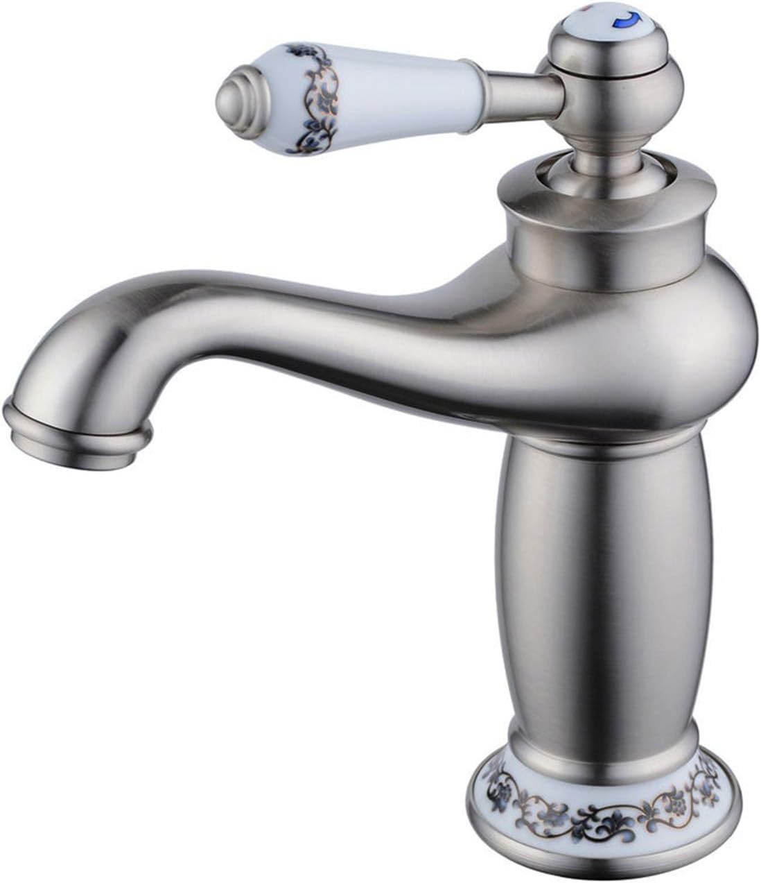 Beelee BL6045N 7.08" Single Handle Bathroom Sink Faucet Lavatory Faucet Basin Vanity Sink Faucet Contemporary One Hole Deck Amount, Nickel Brushed