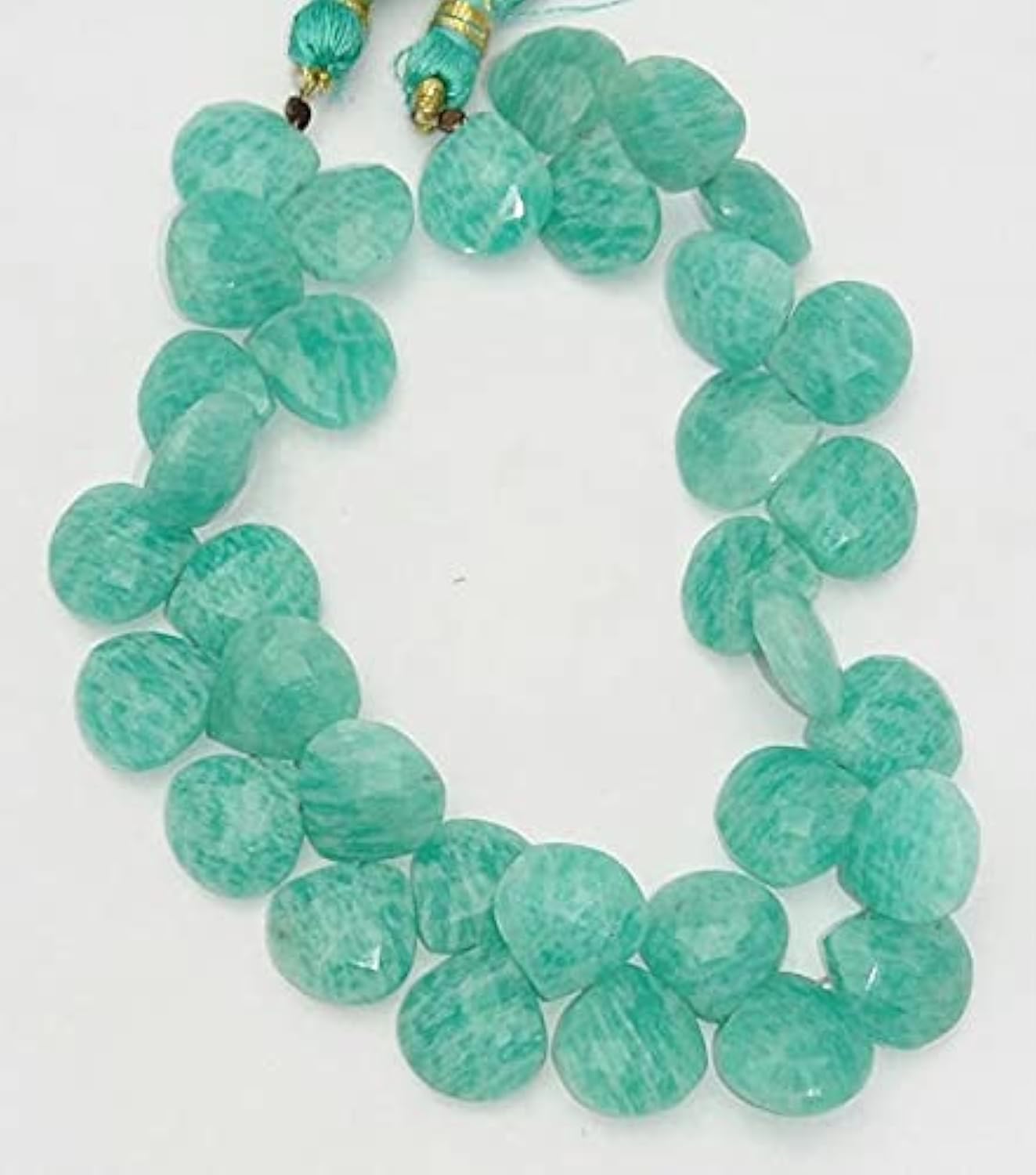 Perles amazonite en cœur de 12mm pour créer vos bijoux bohèmes et colliers d'été