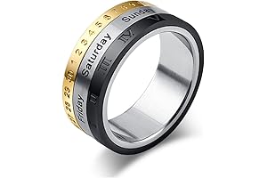 Men's Time-Tracking Clock Rings