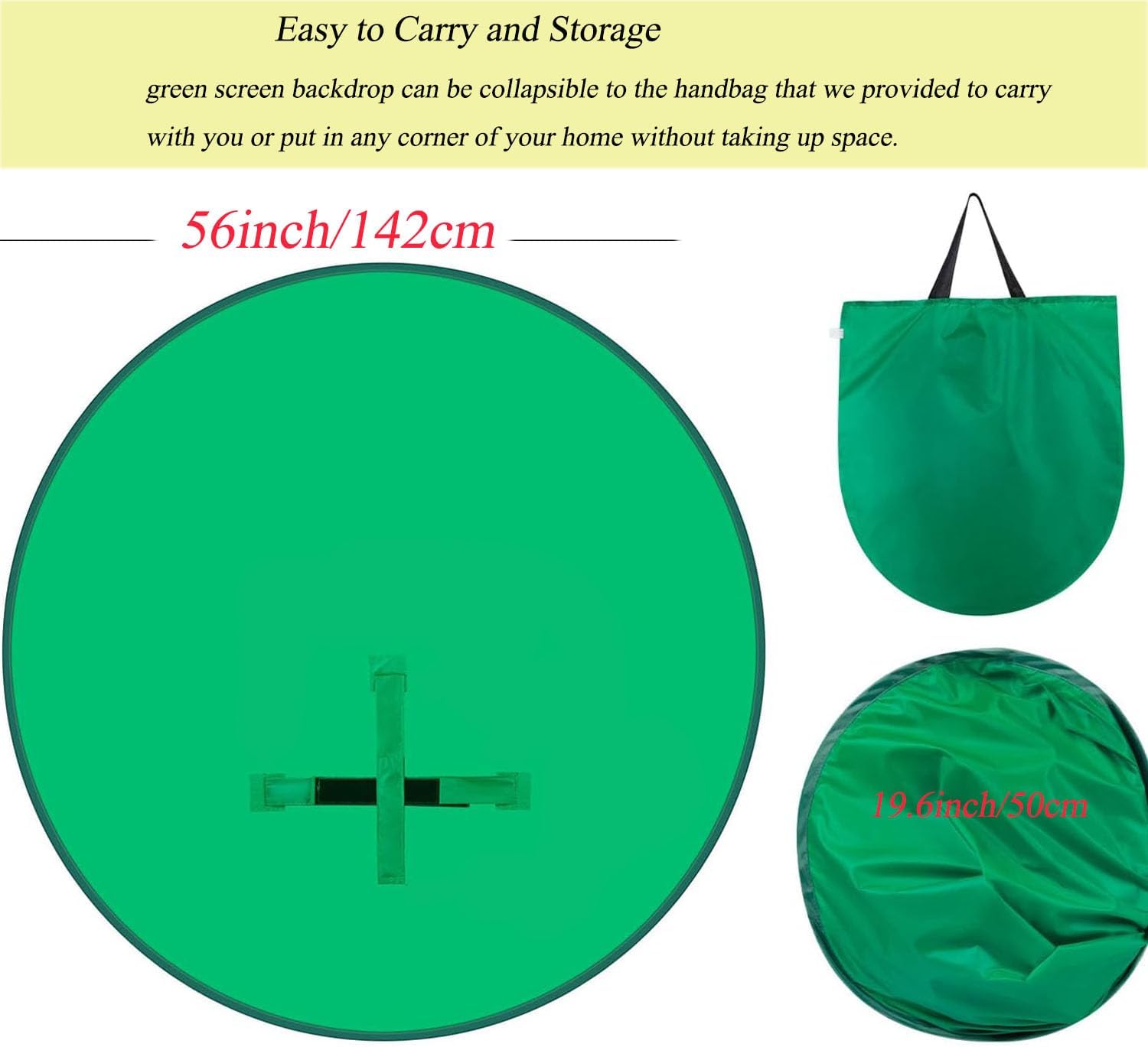 Green Screen Chair Backdrop, 56inch Portable Collapsible Background, Green Screen Chromakey Backdrop for Photography, Streaming Gaming, Webcam, Zoom, Video Chats, Video Conference, Skype