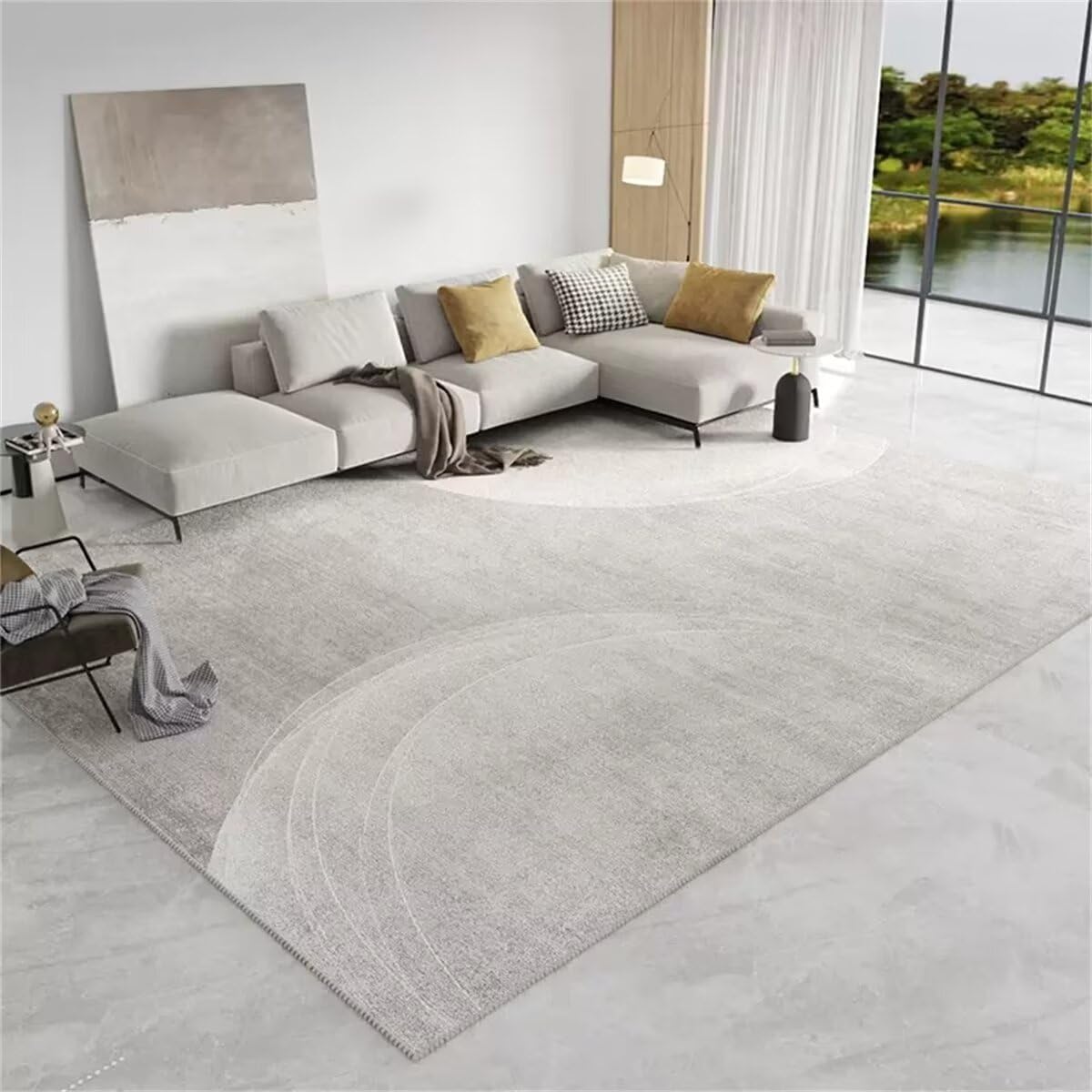 Tapis salon minimaliste gris 80X200CM tapis ville enfant et chambre ado