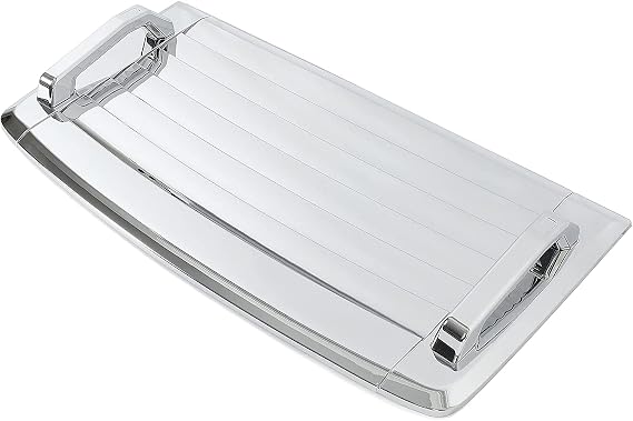 HECASA 3Pcs Silver Hood Vent Compatible with 2006-2010 Hummer H3 & H3T's w/Handles New Chrome Hood Deck Vent Panel Handle Covers Trim Moulding