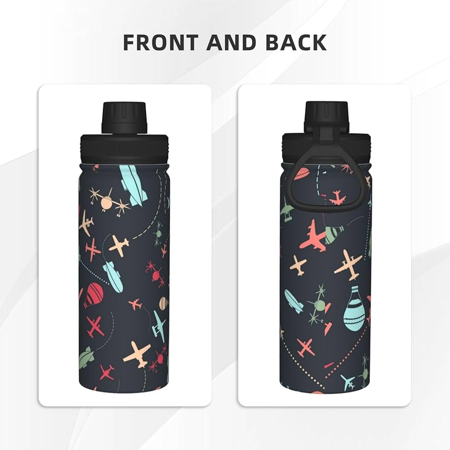 ハンドメイド　オーダー　水筒　カバー　飛行機 Amazon | 水筒 飛行機のパターン スポーツボトル 大容量 水筒