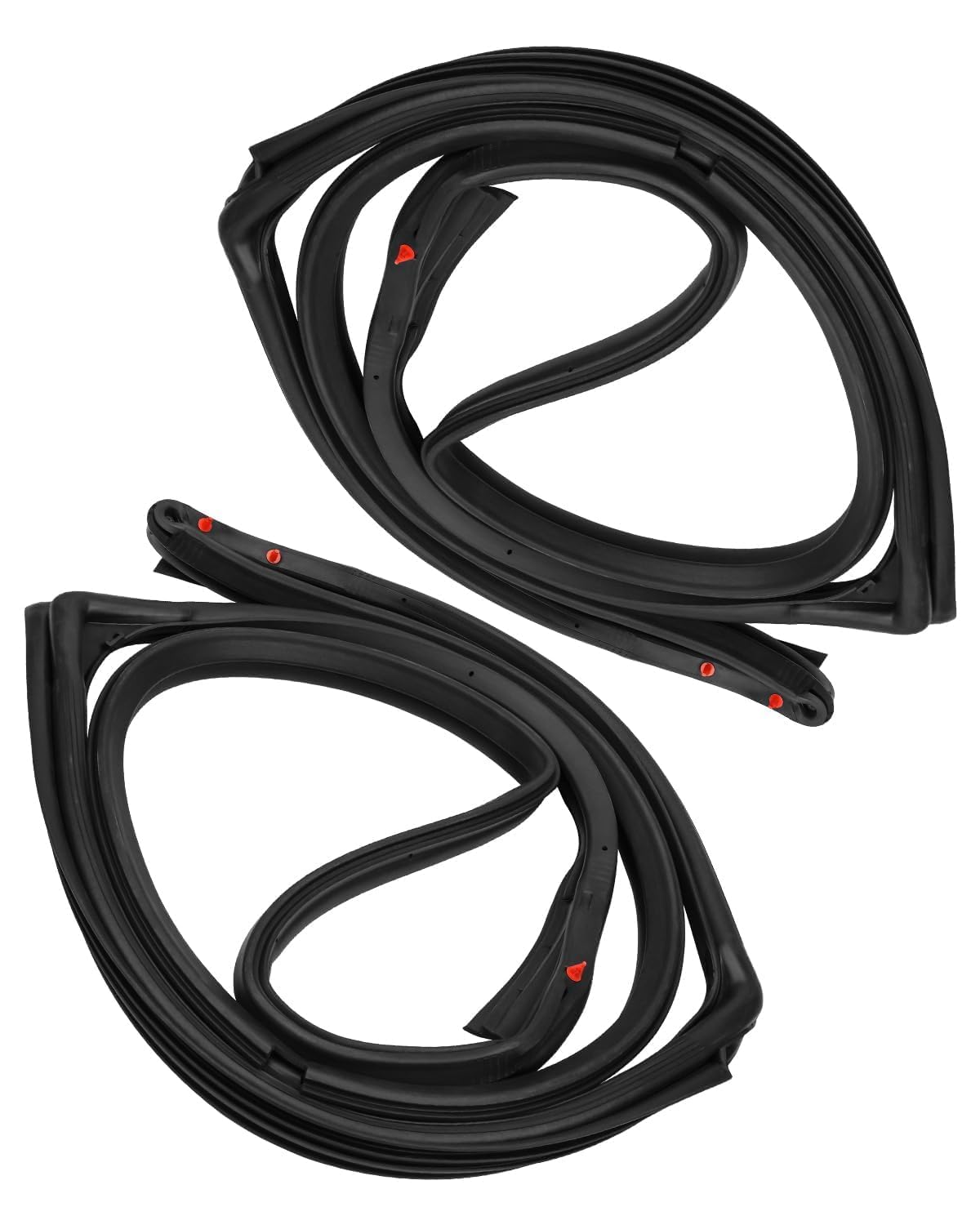 Front Rubber Full Door Weather Strip Seal Kit Fit for Jeep Wrangler JK 2007-2018 Left and Right Side Replace 12303.21 55395274AW 55395275AW, Circumference 137 Inches, Thickness 0.6 Inches